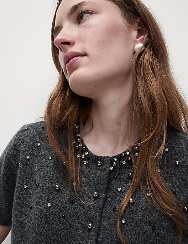 Embellished Cropped Cardigan