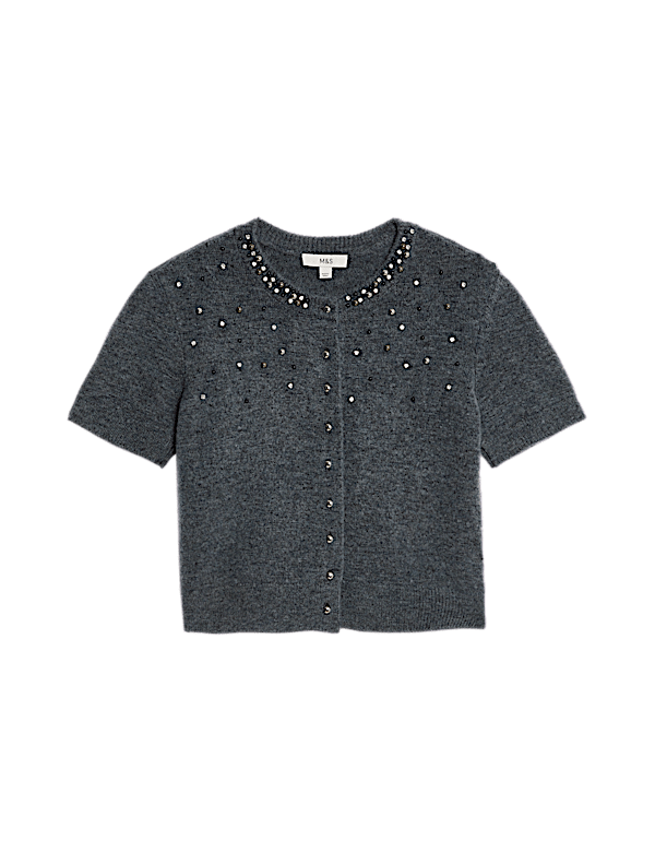 Embellished Cropped Cardigan