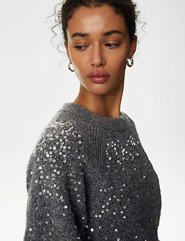 Sequin Crew Neck Jumper - JO