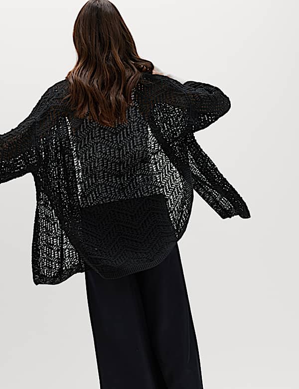 Textured Edge to Edge Longline Cardigan - IT