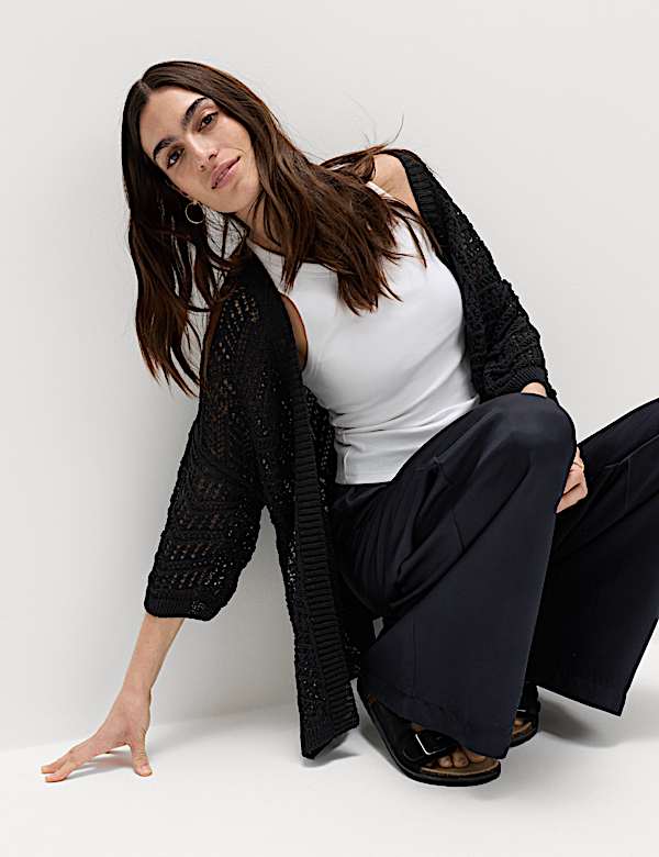 Textured Edge to Edge Longline Cardigan - IT