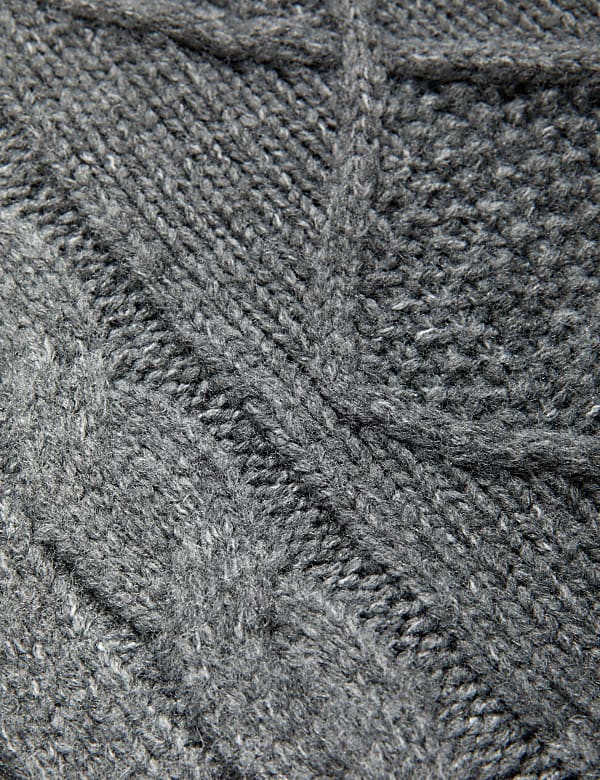 Cable Knit Edge to Edge Longline Cardigan
