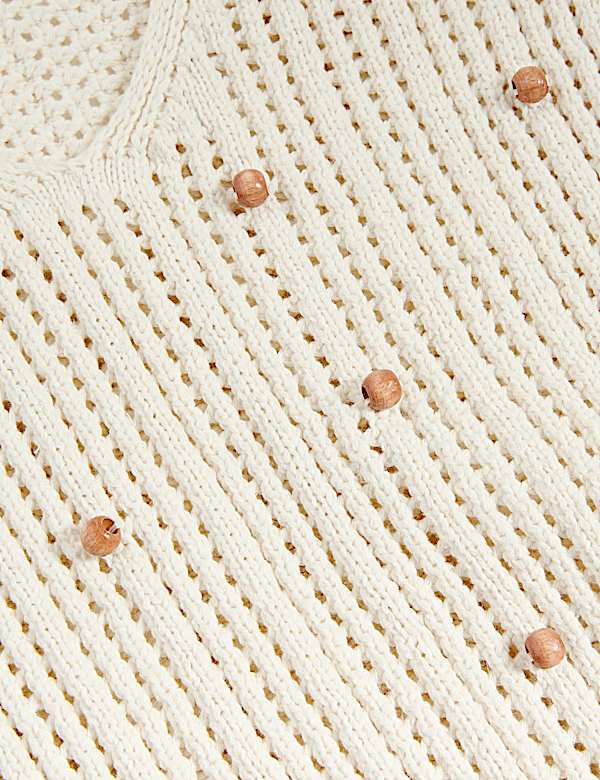 Cotton Blend Textured Slim Fit Cropped Vest