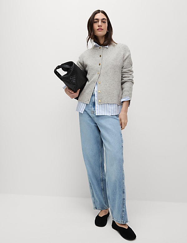 Ontspannen vest met wol met structuur - BE