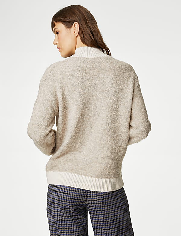 Textured Funnel Neck Jumper