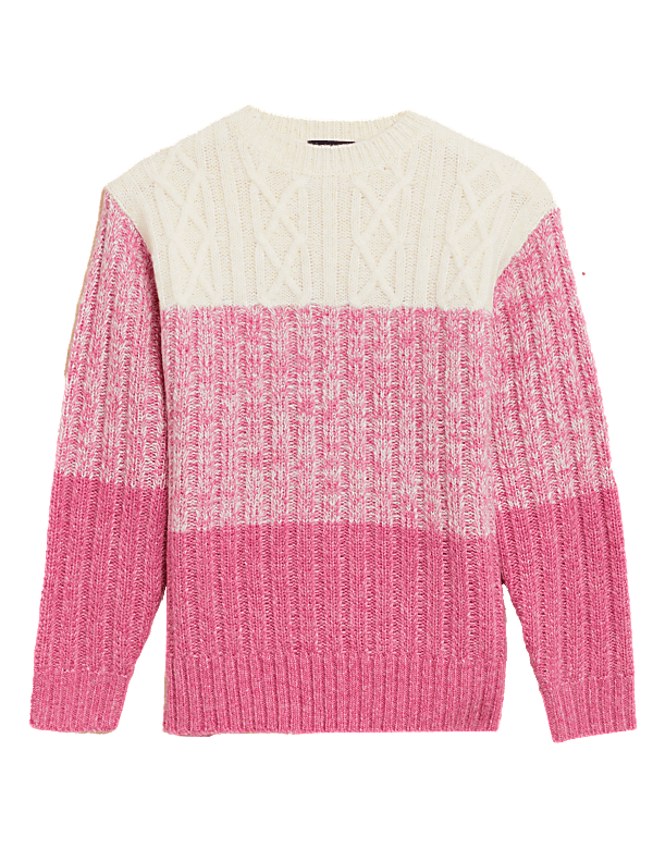Recycled Blend Cable Knit Ombre Jumper