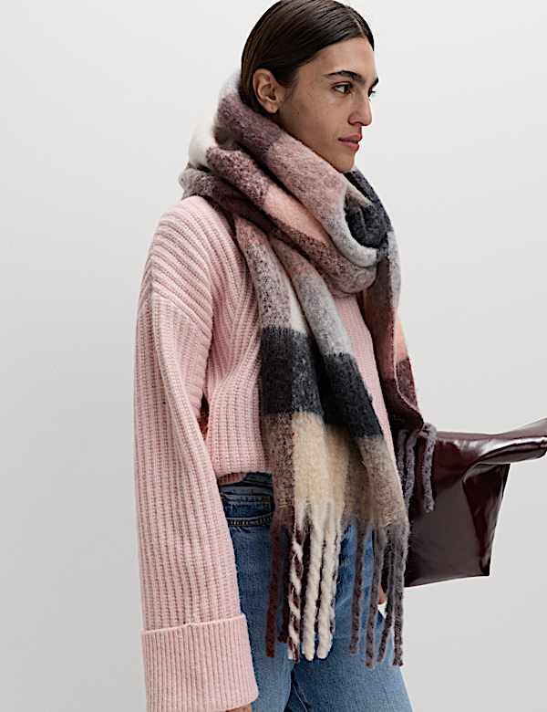 Gerippter Relaxed Fit Pullover mit Alpaka - AT