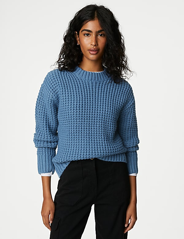 Textured Crew Neck Jumper - ES