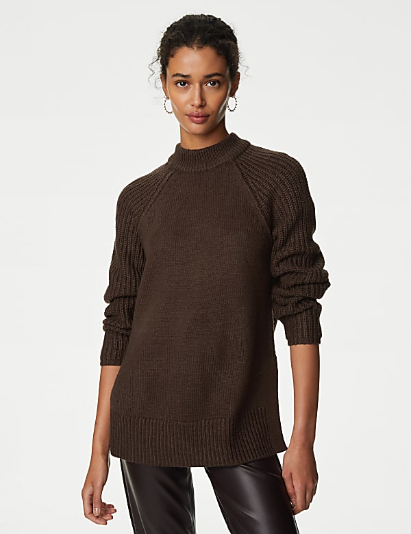 Crew neck ribbed jumper cheap