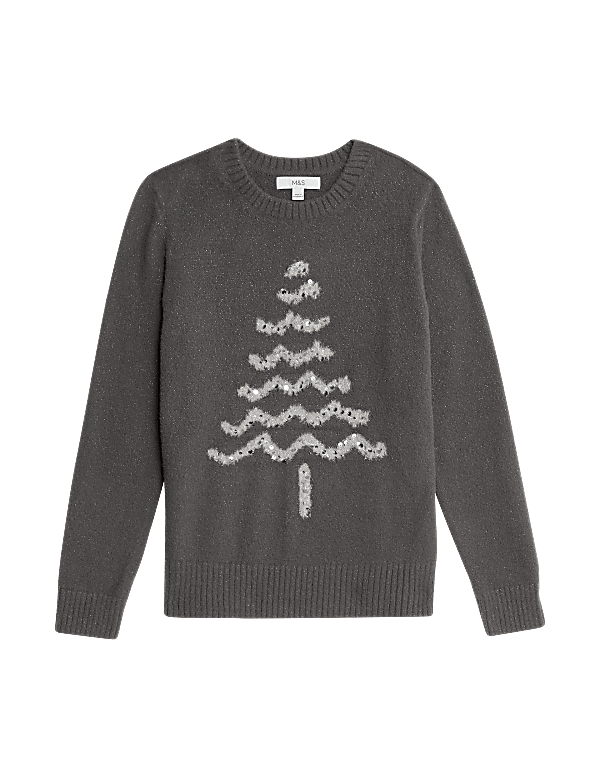 Buy Metallic Crew Neck Christmas Jumper at Marks Spencer