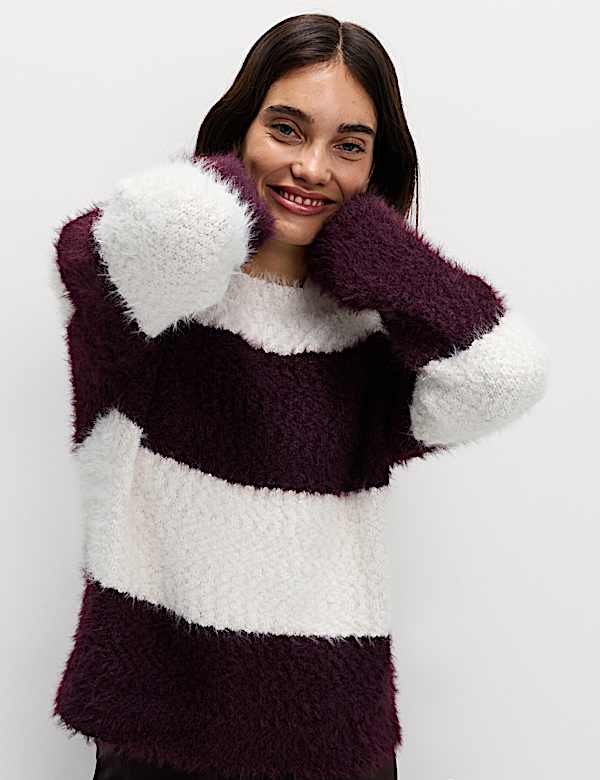 Striped Crew Neck Jumper - AT