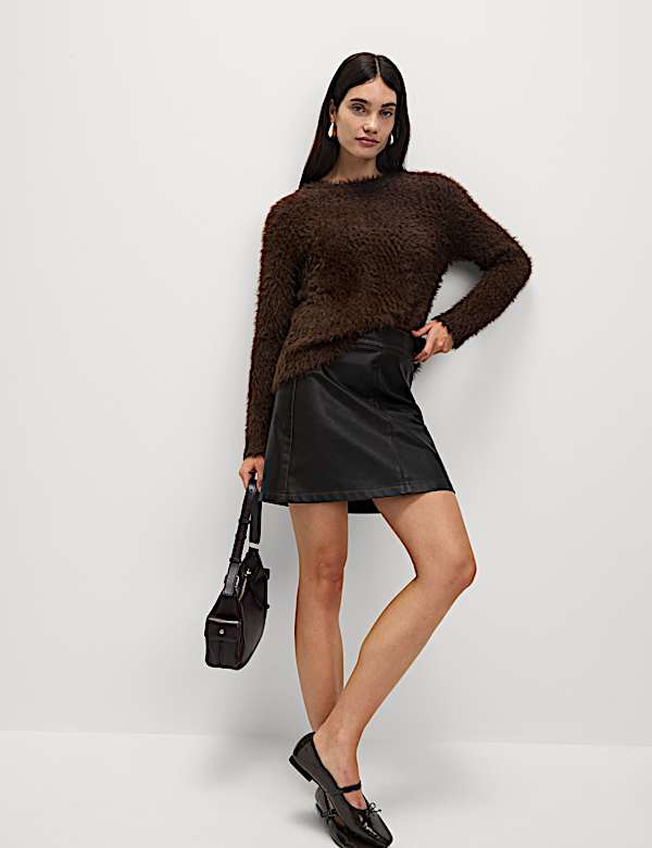 Textured Crew Neck Jumper