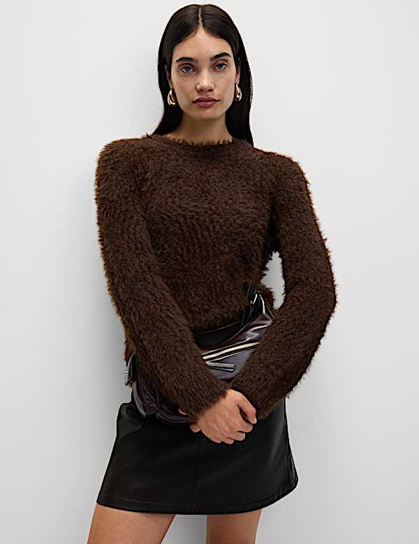 Textured Crew Neck Jumper