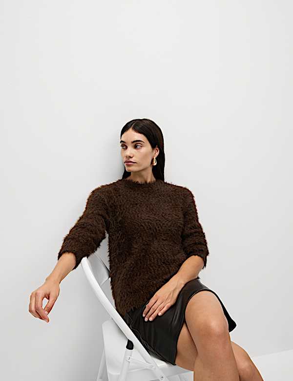 Textured Crew Neck Jumper