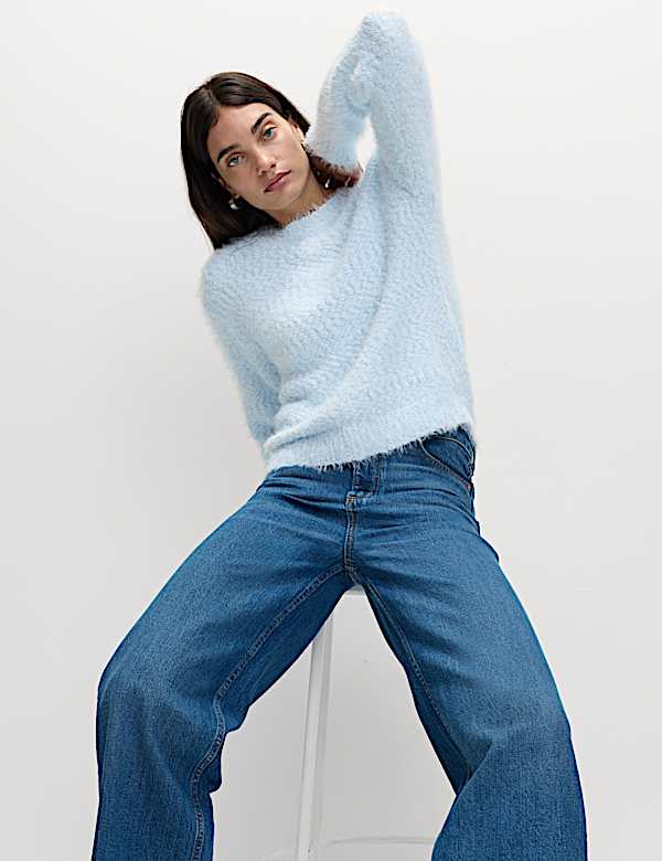 Textured Crew Neck Jumper
