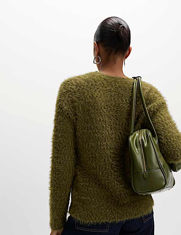 Textured Crew Neck Jumper