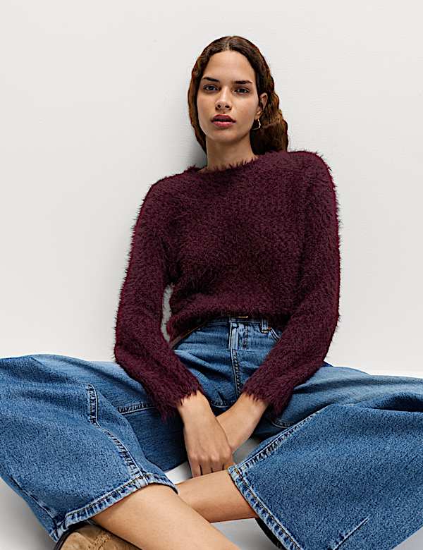 Textured Crew Neck Jumper