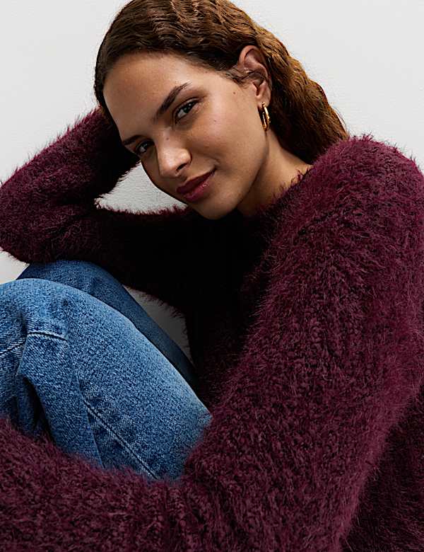 Textured Crew Neck Jumper