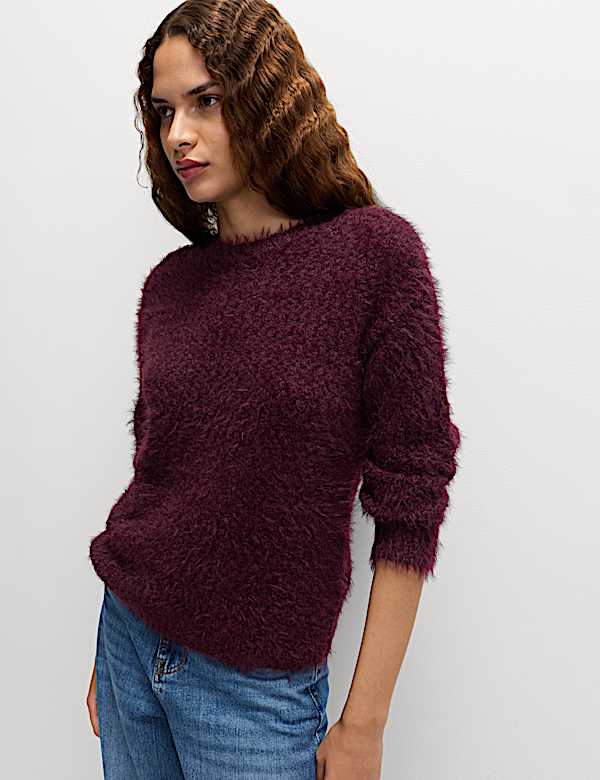 Textured Crew Neck Jumper