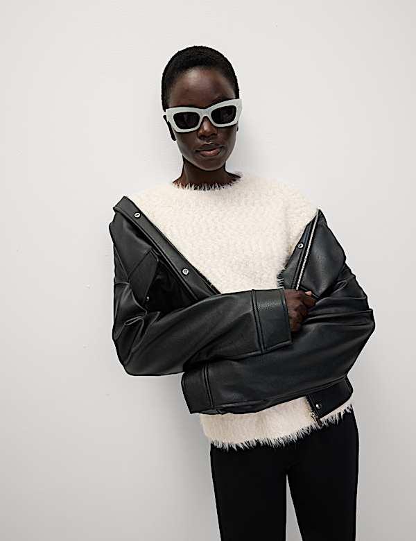 Textured Crew Neck Jumper