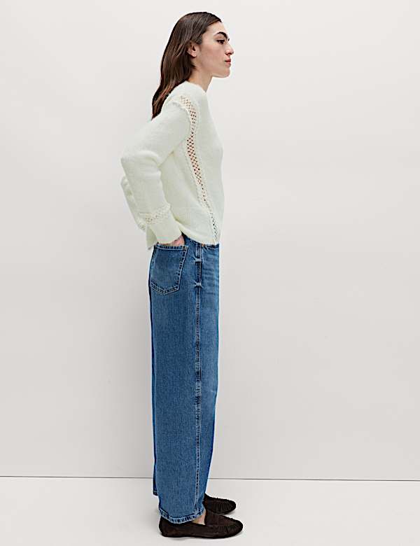 Lace Detail Jumper With Wool - RS