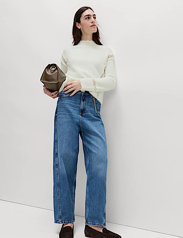 Lace Detail Jumper With Wool - RS