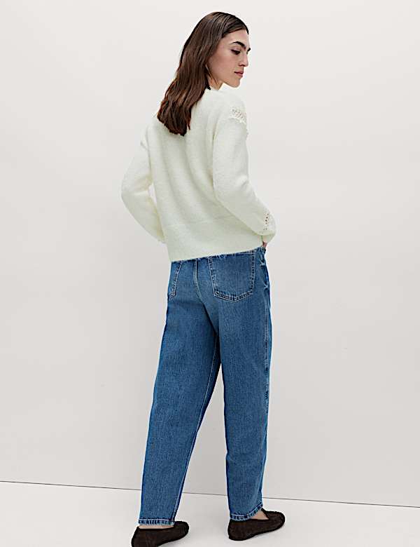 Lace Detail Jumper With Wool - RS