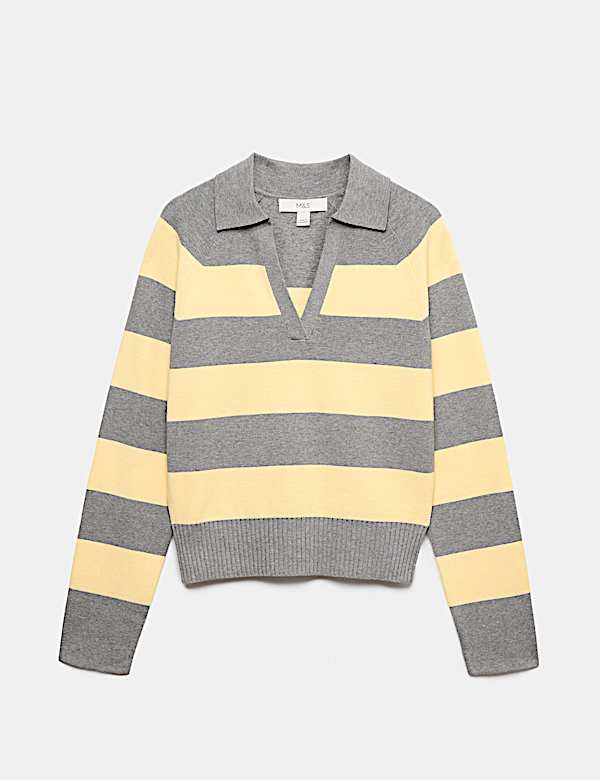 Striped Knitted Rugby Top - CN