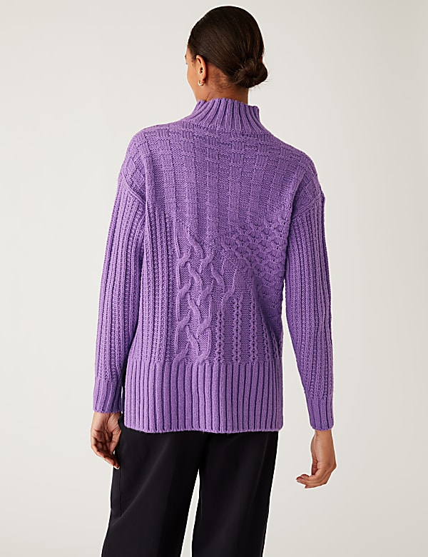 Recycled Blend Cable Knit Longline Jumper
