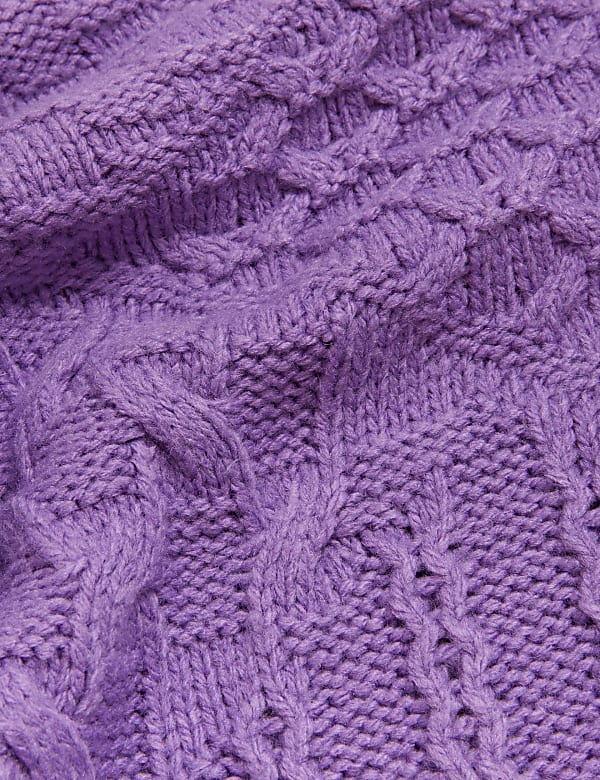 Recycled Blend Cable Knit Longline Jumper