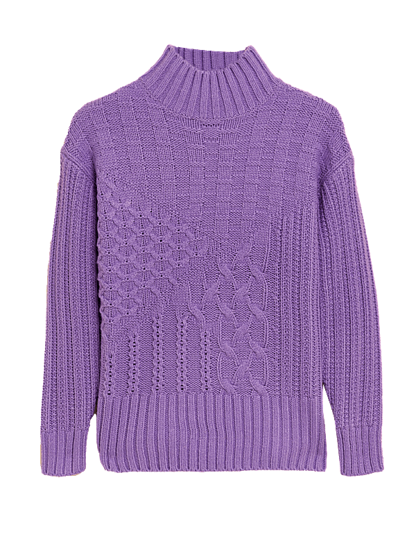 Recycled Blend Cable Knit Longline Jumper