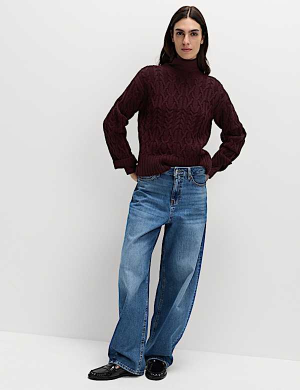 Wool Blend Textured Crew Neck Jumper - BN