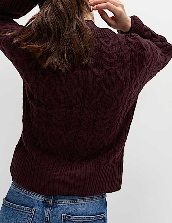 Wool Blend Textured Crew Neck Jumper - BN
