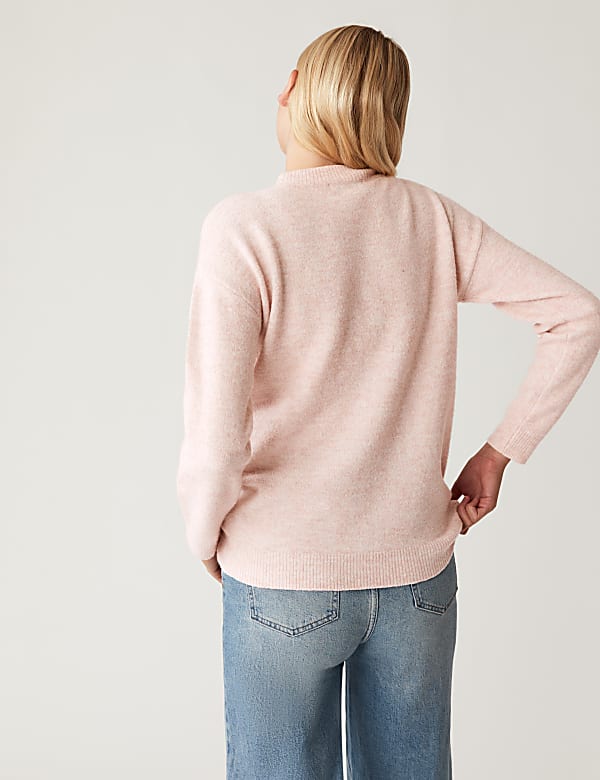 Sequin Star Crew Neck Relaxed Jumper