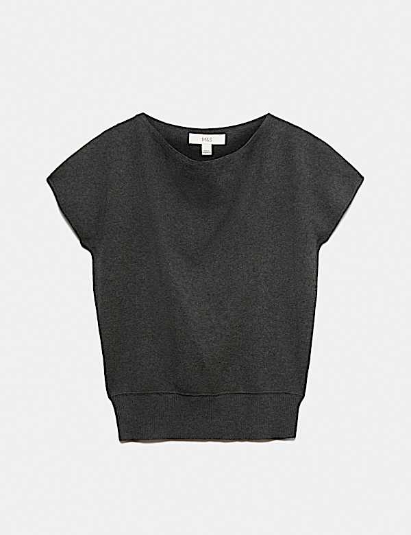 Draped Neck Knitted Top with Wool - ES