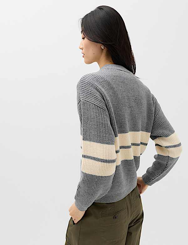 Striped Relaxed Knitted Jacket - UA