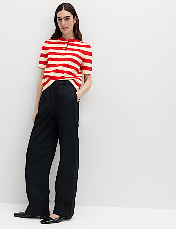 Striped Round Neck Knitted Slim Fit Top - AU