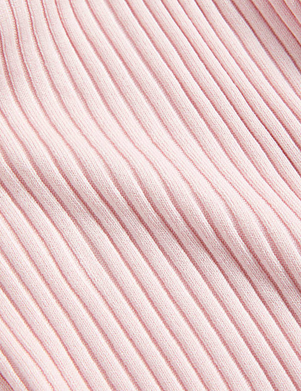 Ribbed Collared V-Neck Jumper