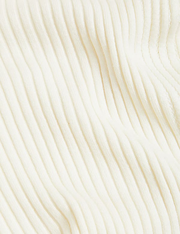 Ribbed Collared V-Neck Jumper