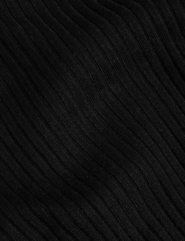 Ribbed Collared V-Neck Jumper