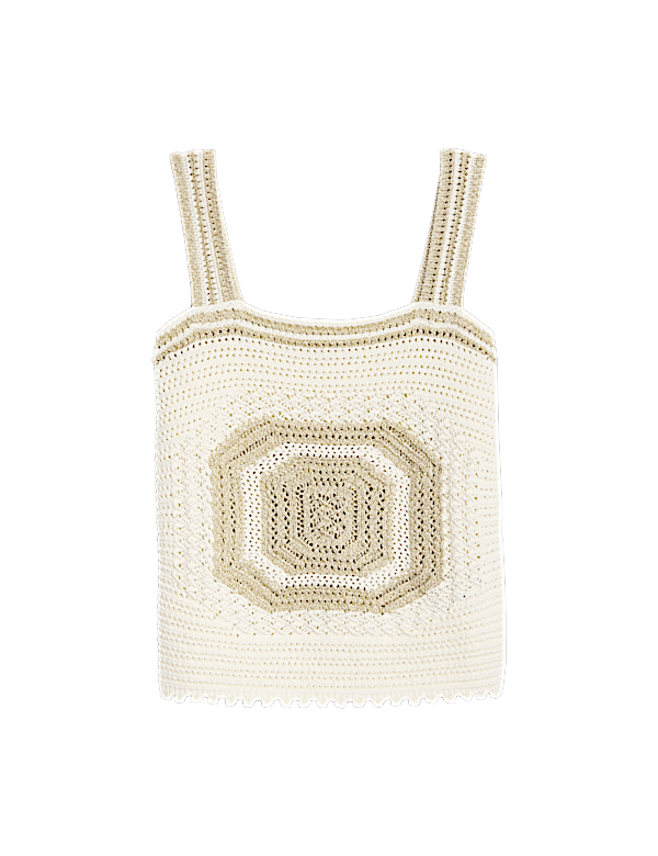 Cotton Rich Metallic Knitted Vest