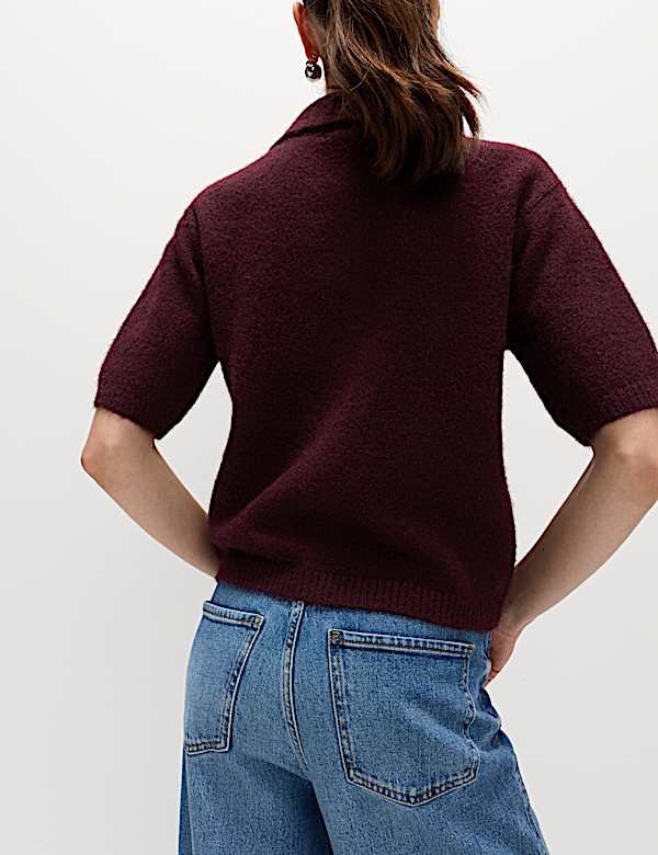 Embellished Cropped Cardigan with Wool