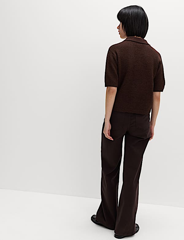 Embellished Cropped Cardigan with Wool - PL