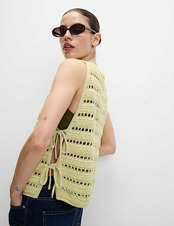 Cotton Rich Textured Slim Fit Vest - FI