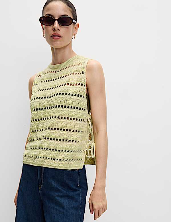 Cotton Rich Textured Slim Fit Vest - CZ