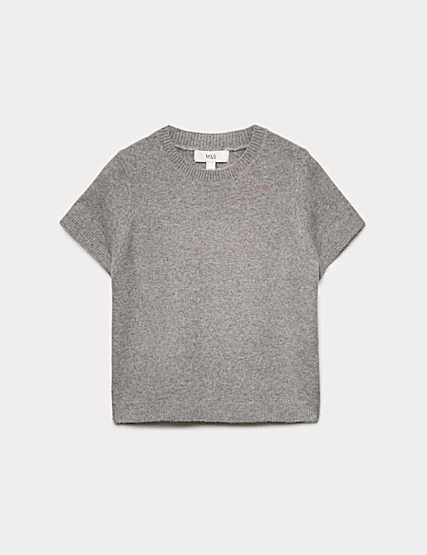 Crew Neck Short Knitted Top - US