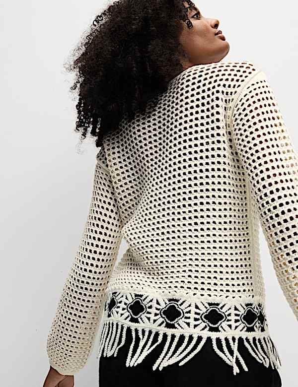 Cotton Rich Textured Fitted Jumper - VN