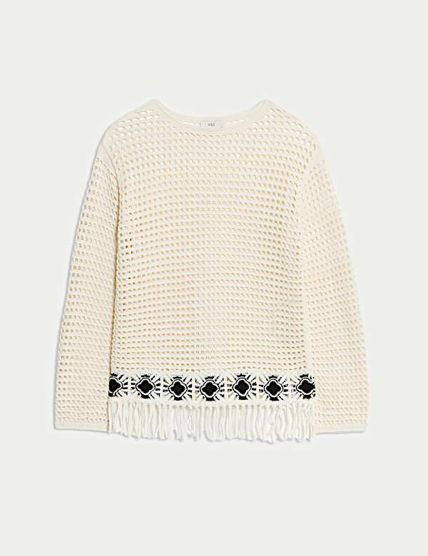 Cotton Rich Textured Fitted Jumper - VN