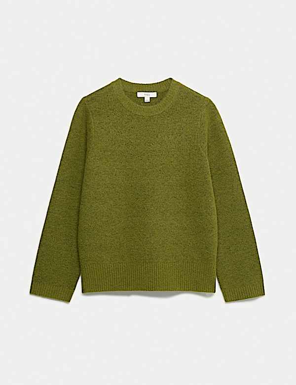 Crew Neck Relaxed Jumper with Wool - ID