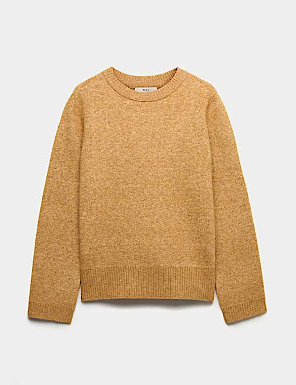Crew Neck Relaxed Jumper with Wool - HR